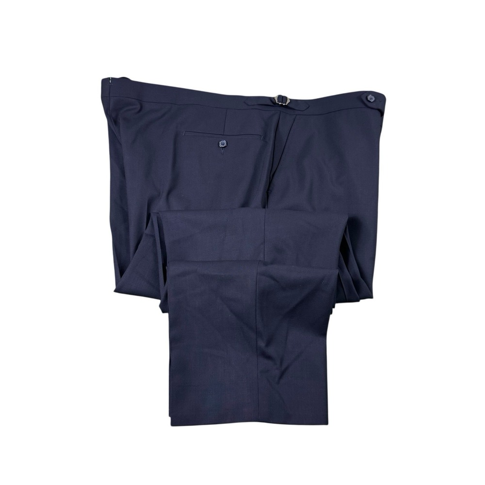 Suit Supply Brescia Side Tab Navy Blue Vitale Barberis Wool Trouser Size 54x30